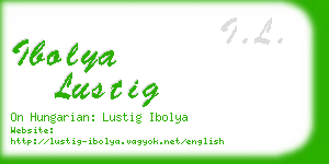 ibolya lustig business card